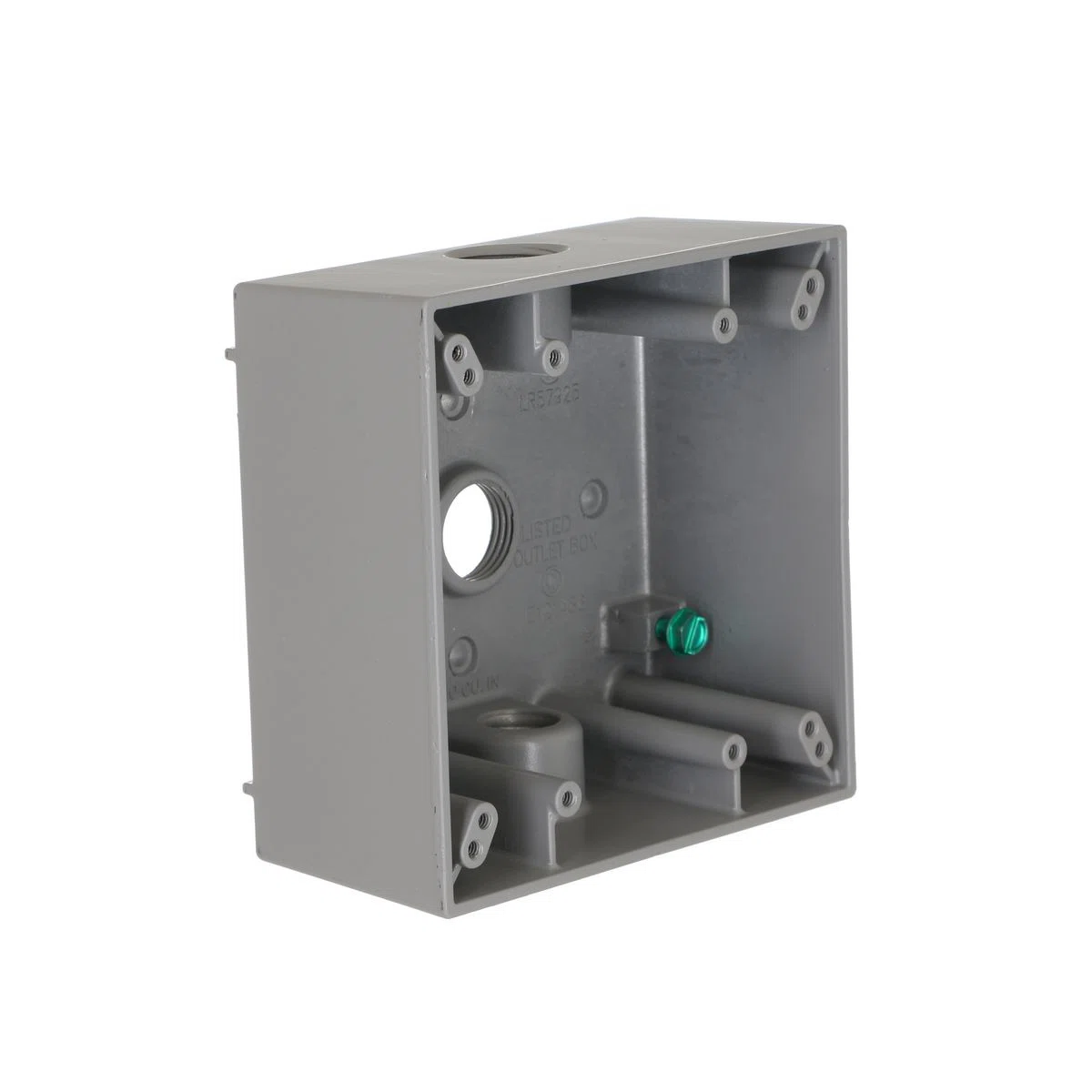 5333-0 Weatherproof Outlet Box With Lug, Die Cast Aluminum, 32 cu-in, 2 Gangs, 3 Outlets