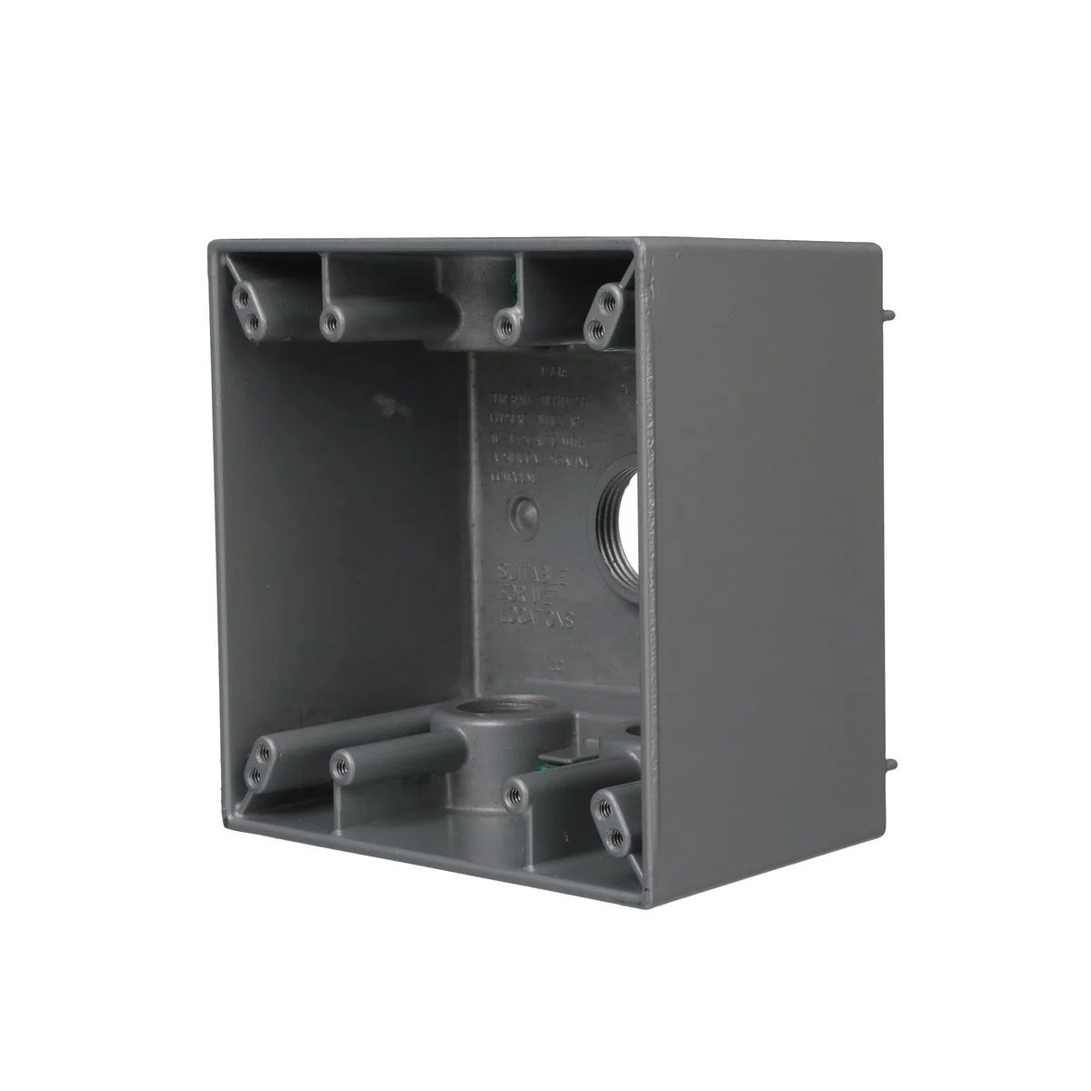 5388-0 Weatherproof Outlet Box With Lug, Die Cast Aluminum, 36 cu-in, 2 Gangs, 5 Outlets