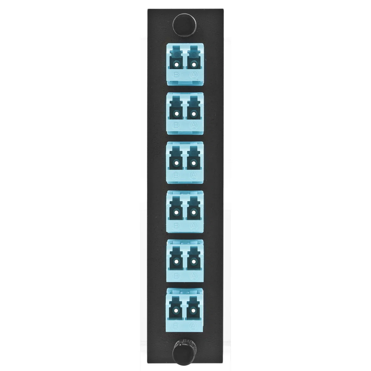 FSPLCDS6AQ OptiChannel™ 12-Port Duplex Loaded Standard Fiber Adapter Panel, LC End A, LC End B, (12) 125 um Single-Mode/Multi-Mode Fiber