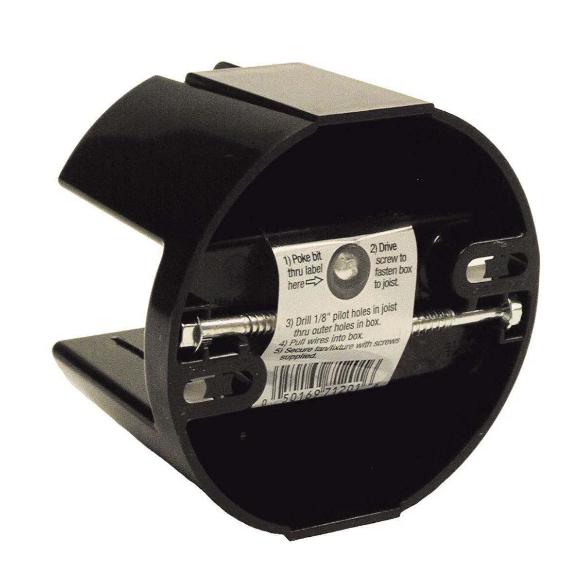 7120 Ceiling Fan Box, Polycarbonate, 12 cu-in Capacity, 2-5/8 in D