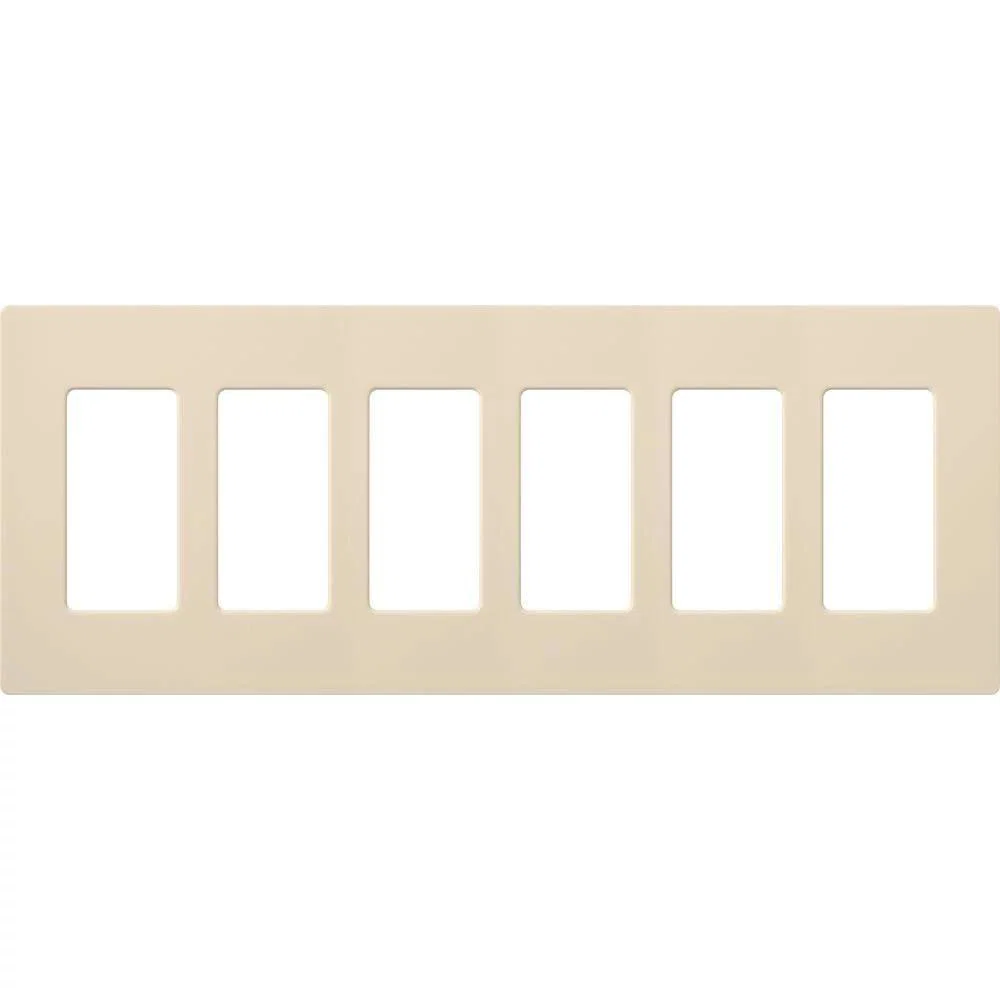 CW-6-LA Wall Plate, 6 Gangs, Plastic, Light Almond