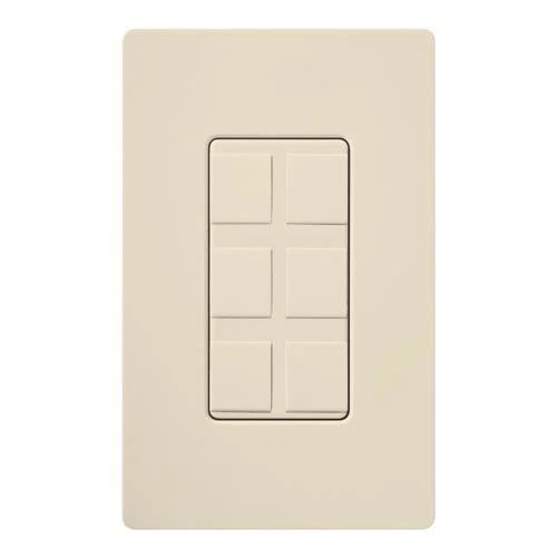 CA-6PF-LA Claro Satin Colors Multi-Port Frame, 1 Gangs, (6) Ports, Plastic, Light Almond, For Use With Faceplate