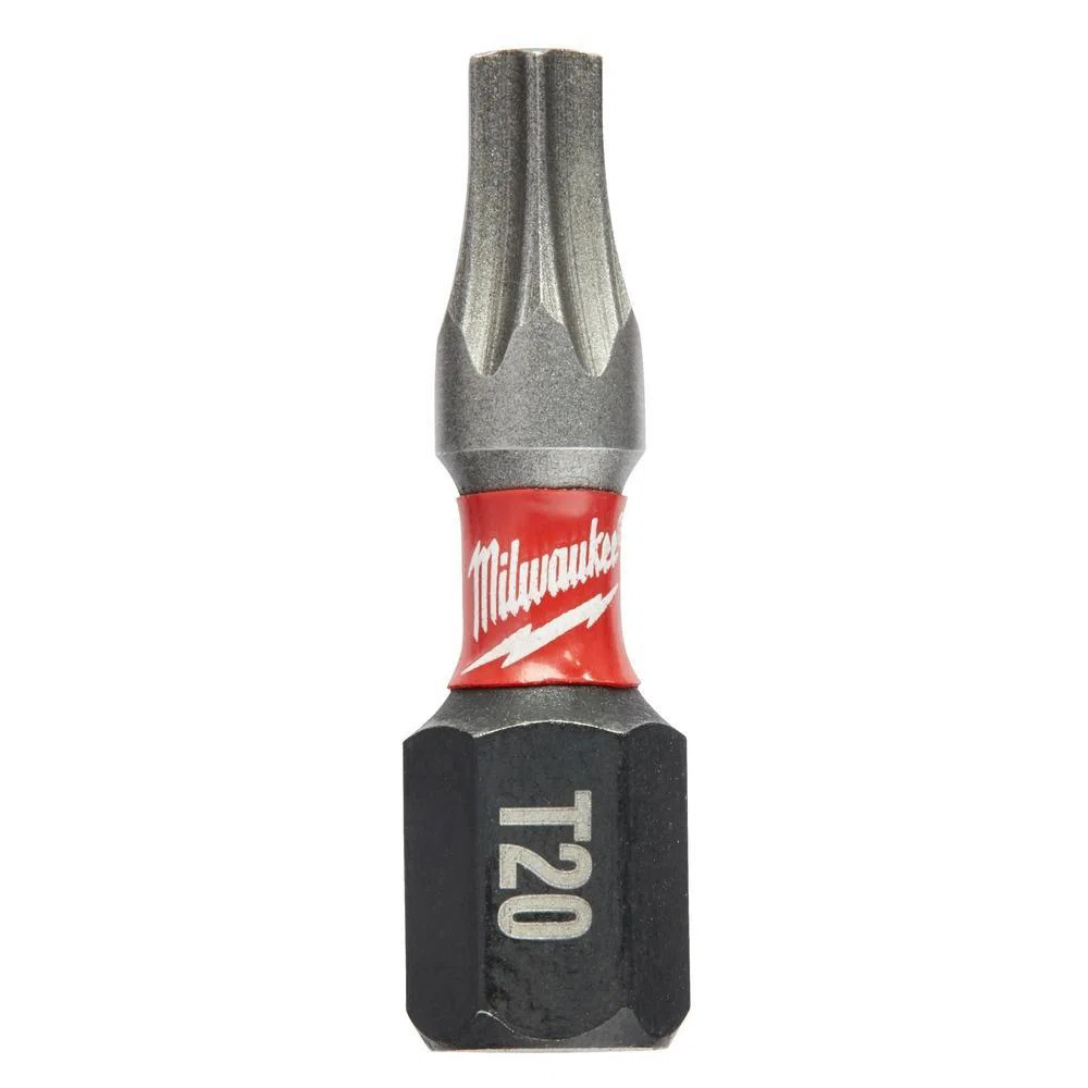 48-32-5011 Shockwave Single Ended Impact Insert Bit, T20 Torx Point, 1 in OAL, 1/4 in, 76 Alloy Steel