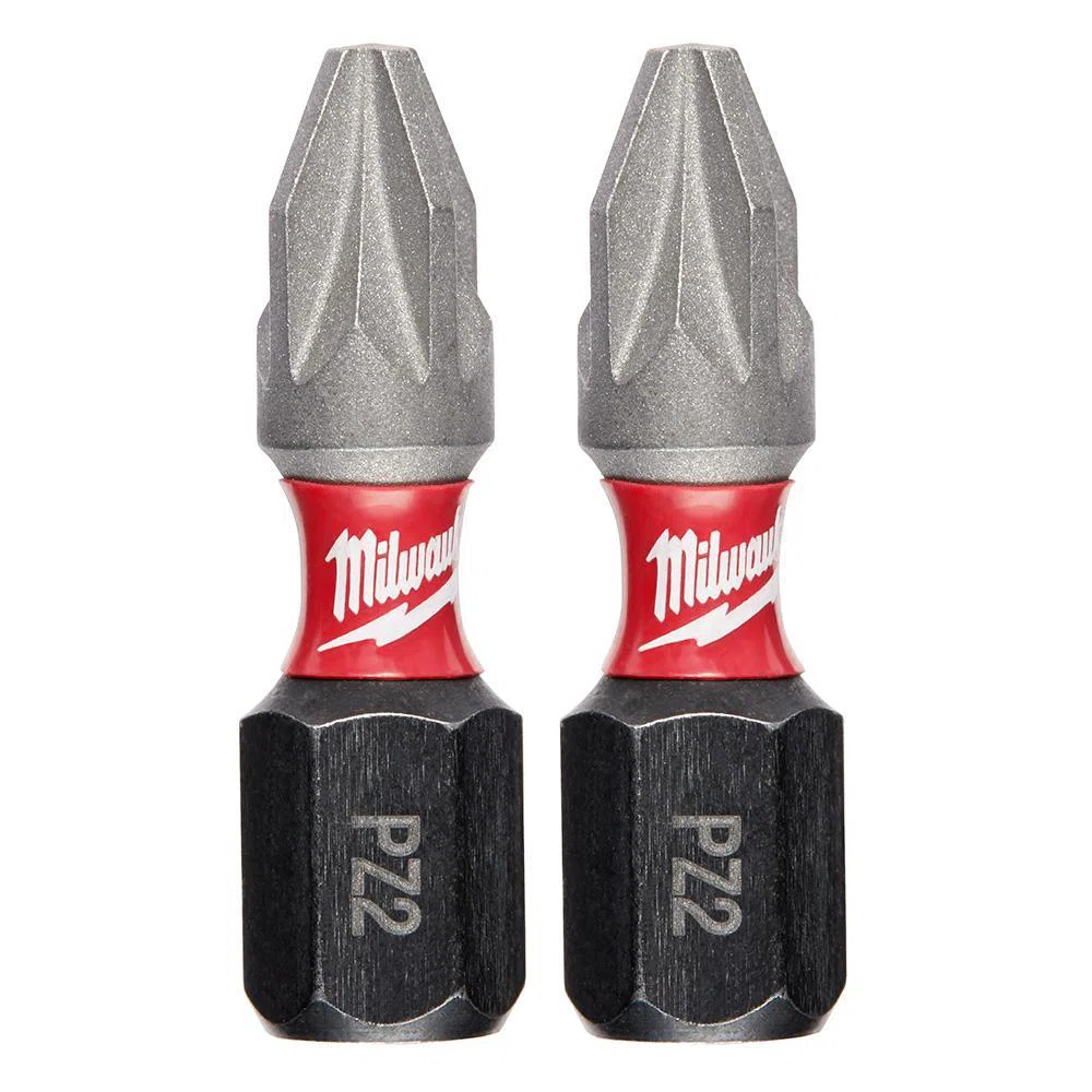 48-32-4432 Shockwave Single Ended Impact Insert Bit, PZ#2 POZIDRIV Point, 1 in OAL, 1/4 in, Alloy76 Steel