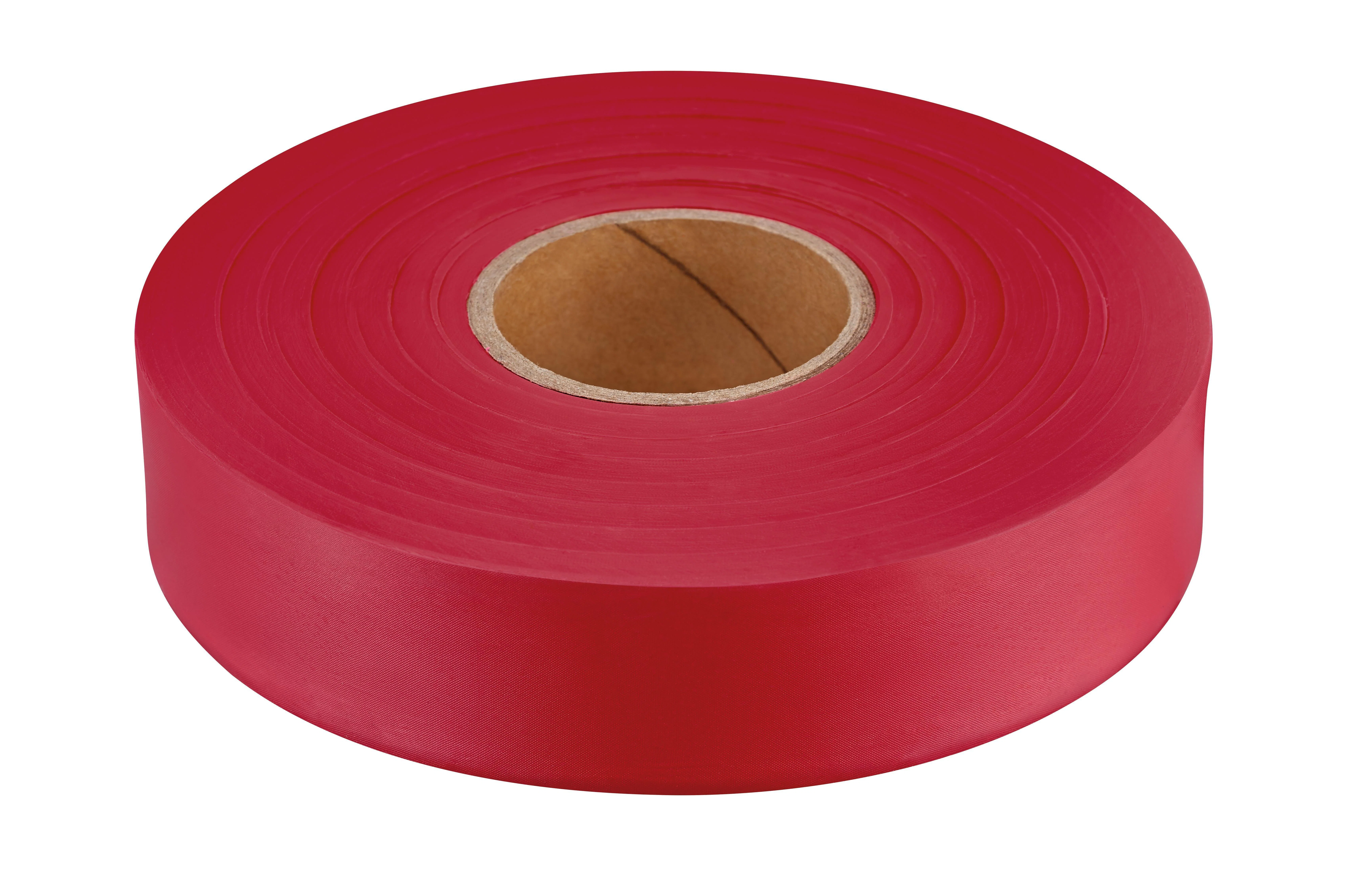 77-067 Flagging Tape, Red, 600 ft L 1 in W, Plastic