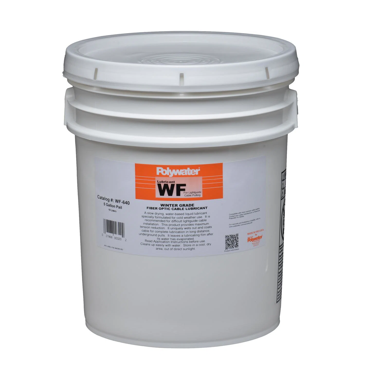 WF-640 Type WF Cable Pulling Lubricant, 5 gal Pail, Stringy Liquid Form, Orange, 1.01