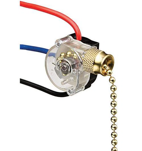 774037 3-Speed 3-Wire Circuit Pull Chain Switch, 125/250 V AC, 6/3 A, SPTT/4-Position
