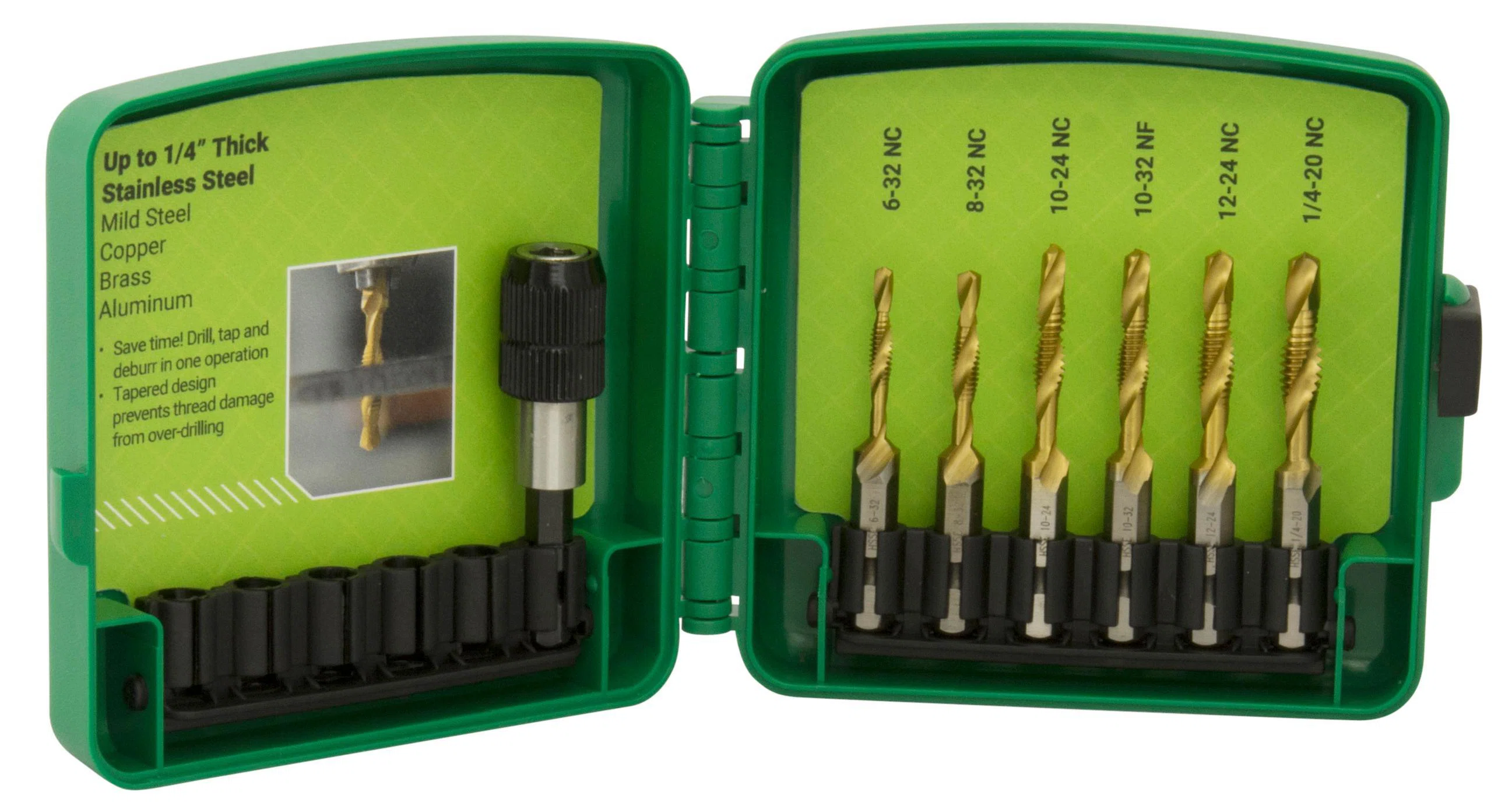 DTAPSSKIT Split-Point Tip Standard Drill/Tap Bit Kit, 7 Pieces
