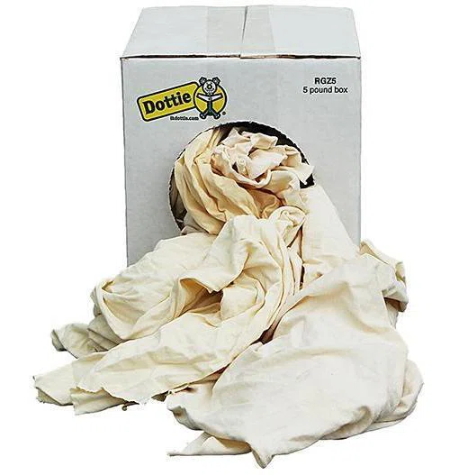 RGZ5 Knit Wiping Rag, Bleached White