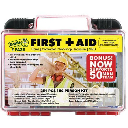 FA25 First Aid Kit, 251 Components, Polypropylene Case