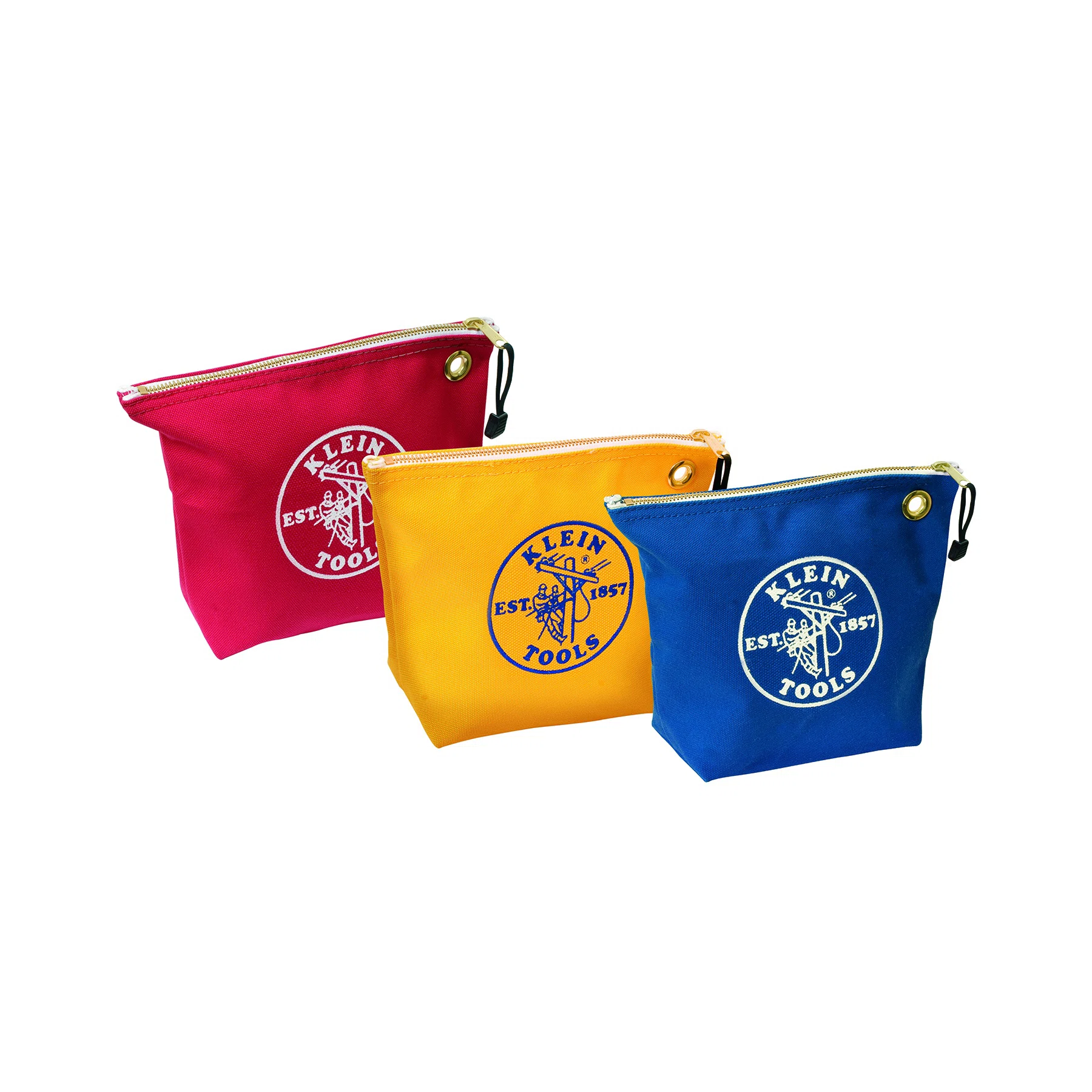 5539CPAK Assorted Zipper Bag, #8 Canvas, Blue/Red/Yellow