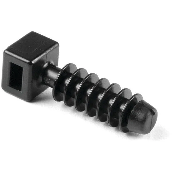 MMB10C2 Type MMB1 Masonry Cable Tie Mount, Fir Tree Mount, 0.18 in W Tie, Polyamide 4.6, Black