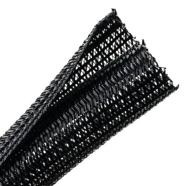 170-03038 Type BSPSW340 Split Wrap Braided Sleeving, 3/4 in Dia x 50 ft L Sleeve, Polyester, -94 to 257 deg F, Black