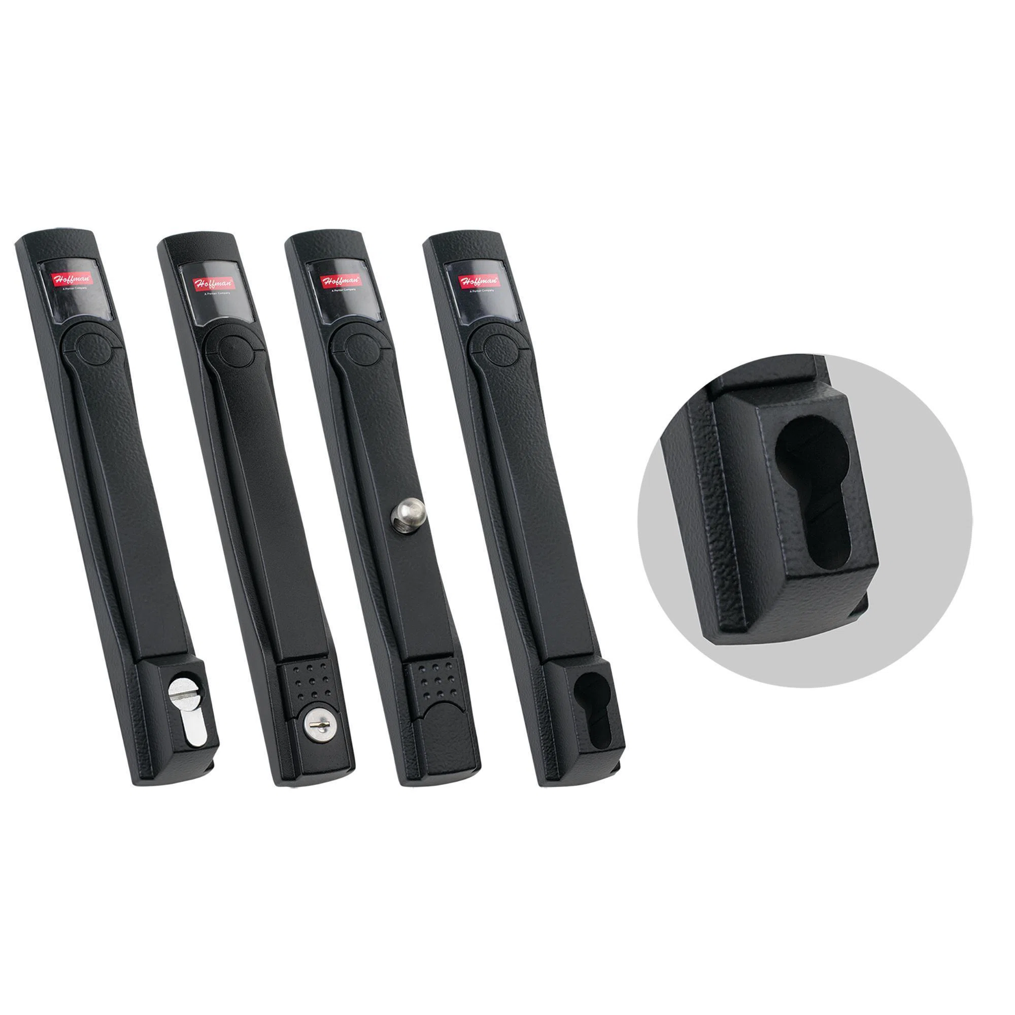 PFHPBL ProLine P20 Padlocking Flush Swing Handle, For Use With ProLine Modular Enclosure Doors, Steel, Black