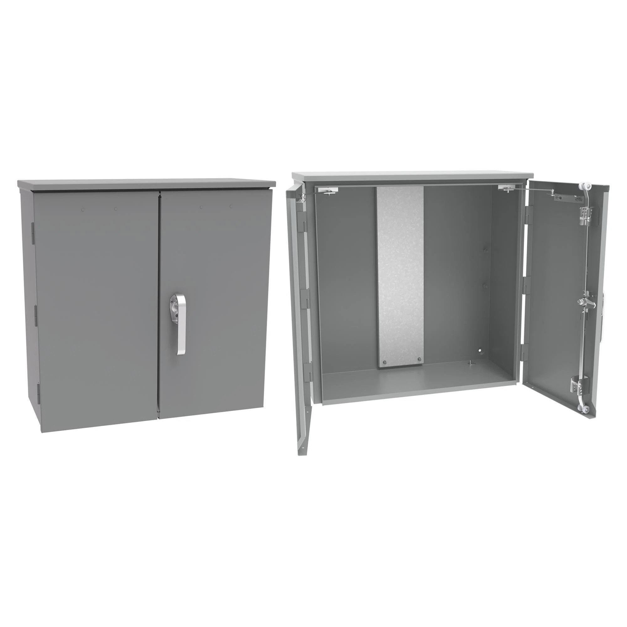 A363614CTAUE Non-Insulated Current Transformer Cabinet With Steel Foot Mount Panel, Stud, 36 in L x 36 in W x 14 in D, NEMA 3R Rating, Mild Steel