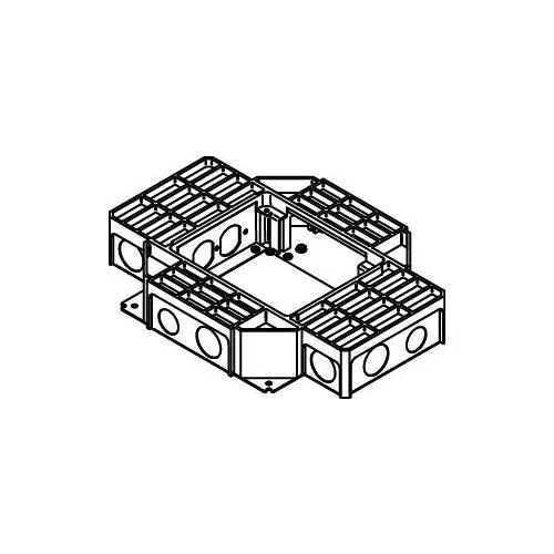 RFB4-SS Multi-Service Recessed Floor Box, Steel, 93.8 cu-in Capacity, 4 Gangs, 16 Knockouts, 2-7/16 in H x 13-5/8 in W x 10 in D