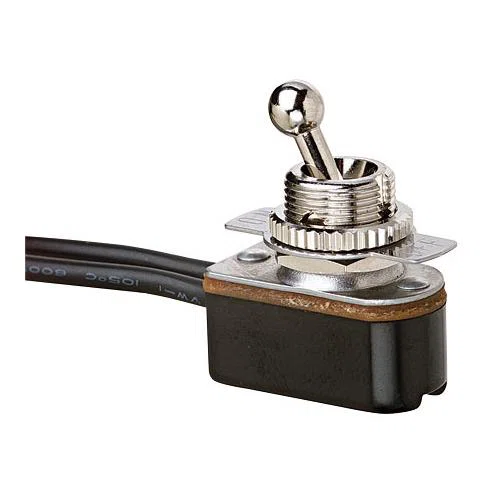 774002 Light/Medium Duty Short Ball Toggle Switch, 125/250 VAC, 6/3 A, On-Off SPST Contact