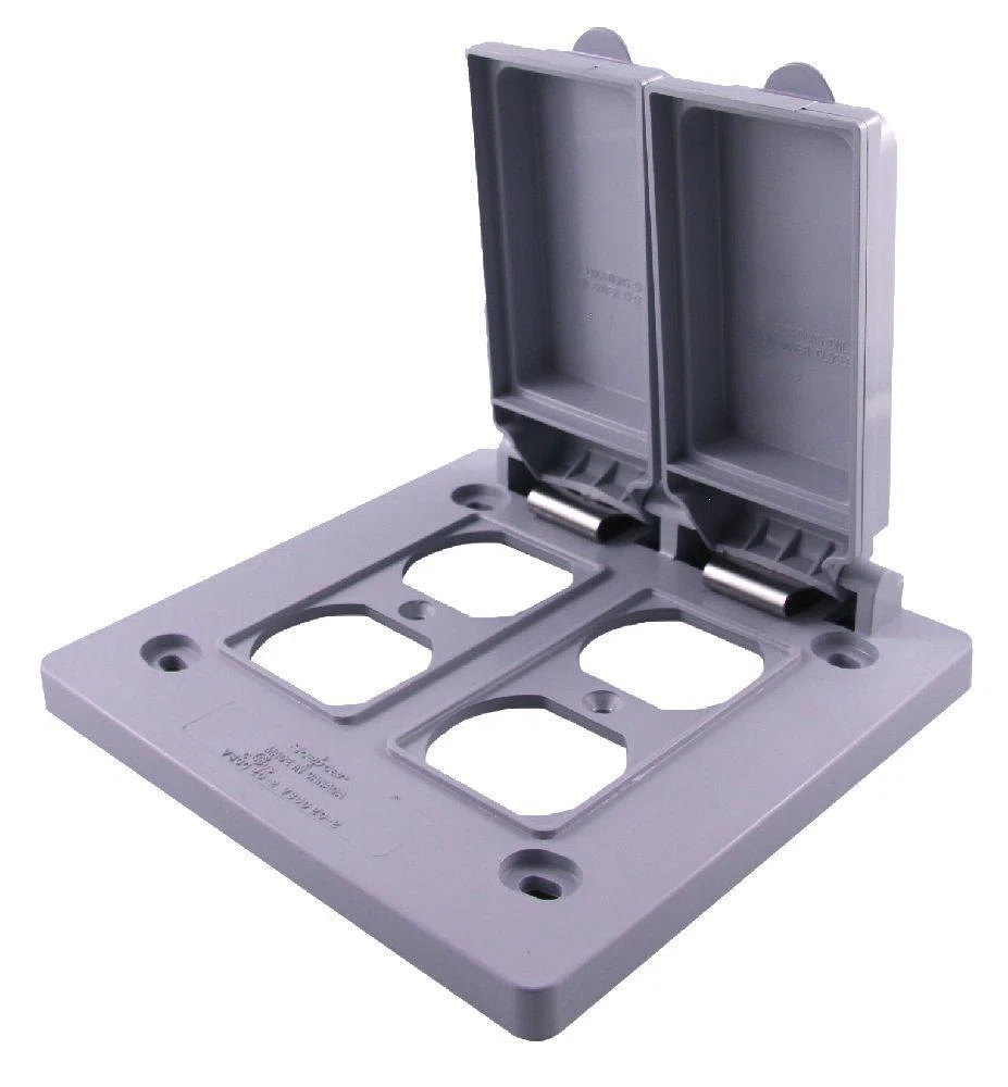 077097 Scepter 2-Door Weatherproof Outlet Box Cover, Duplex Receptacle, PVC