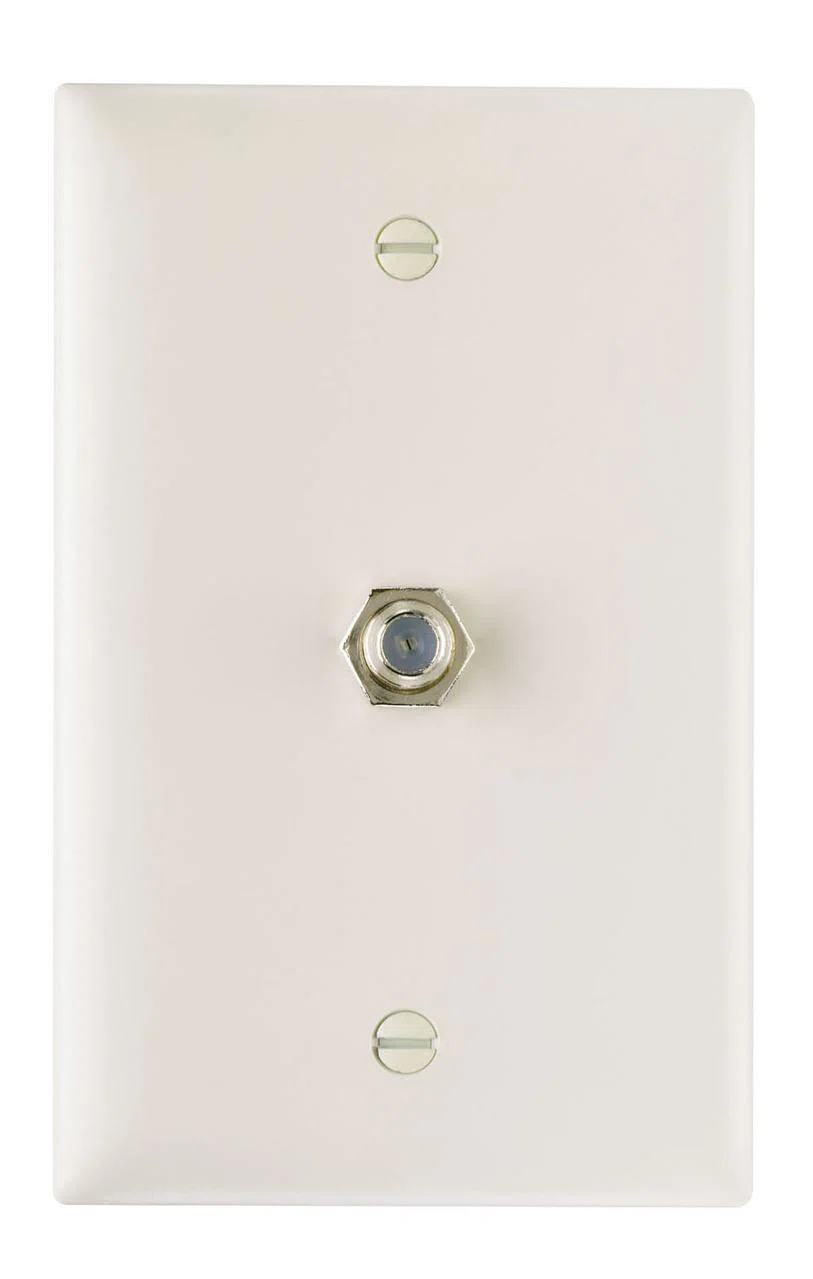 TPCATV-LA Standard Phone Wallplate, 1 Gangs, 4.7 in L, Thermoplastic, Box Mount