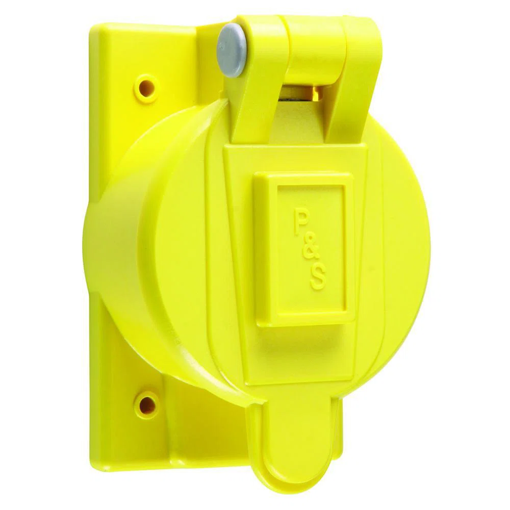 7770 3-Phase Spring Loaded Weatherproof Receptacle Cover With Flip Lid, 2.15 in Dia, 1-7/8 in W x 1.13 in D, Thermoplastic