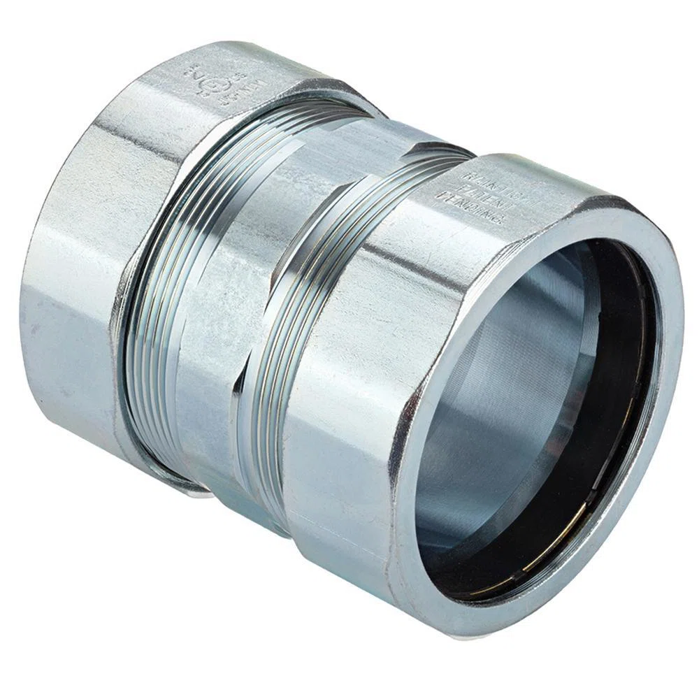 3105-RT Bridgeport 3100 Raintight Rigid Threadless Compression Coupling, 2 in, For Use With: IMC/Rigid Conduit, Steel, Zinc Plated