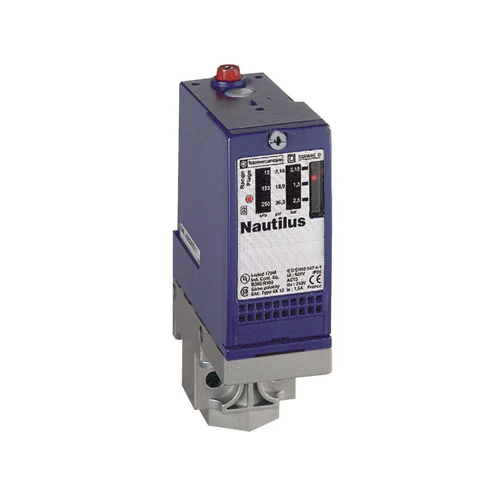 XMLA020C2S11 Nautilus OsiSense Electro-Mechanical Pressure Sensor With Local Display, 5.8 to 14.5 psi, 1CO Contact Output