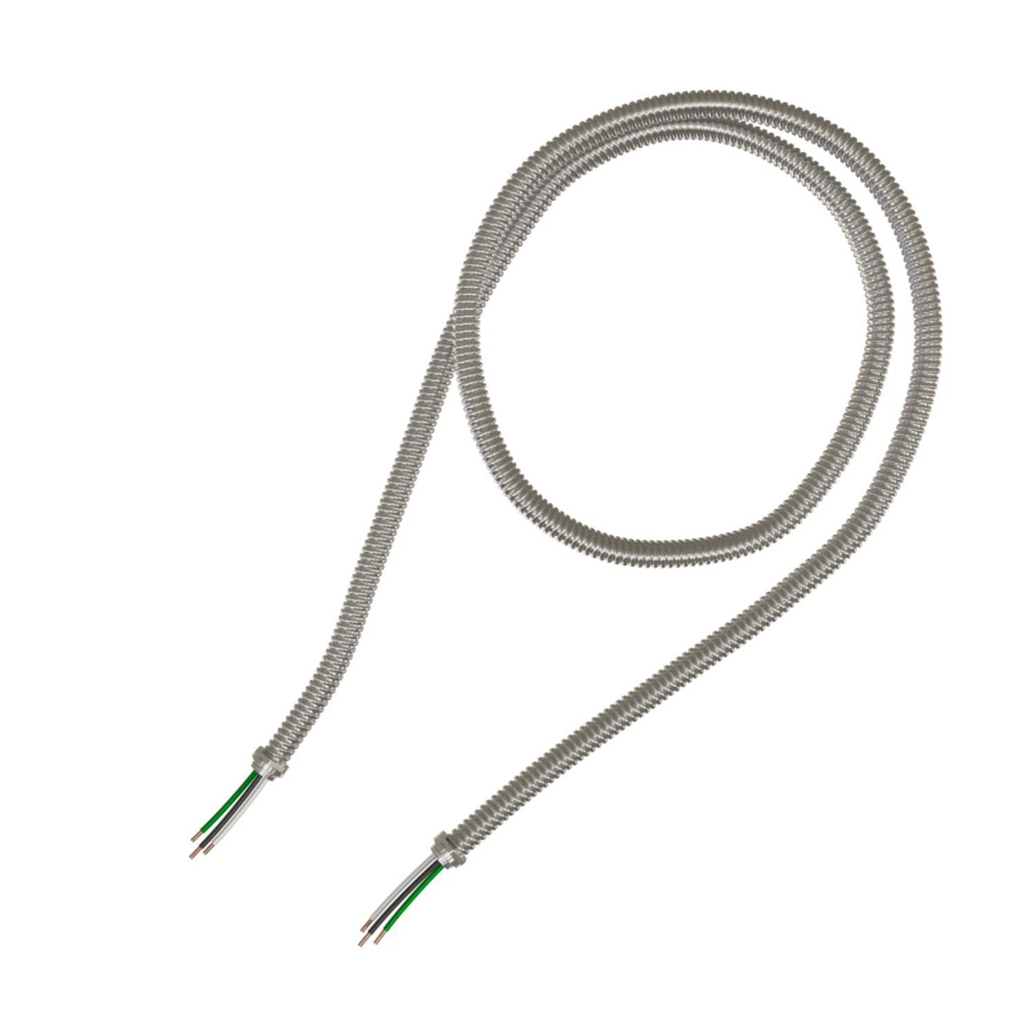4523-21 Type UL Metallic Whip, 600 V AC, (4) 18 AWG Solid Copper Conductor, 6 ft L