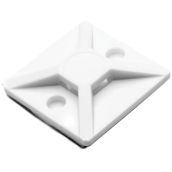 MB3A10M4 Adhesive Base, Adhesive/Threaded Mount, 0.14 in W Tie, Polyamide 6.6, White
