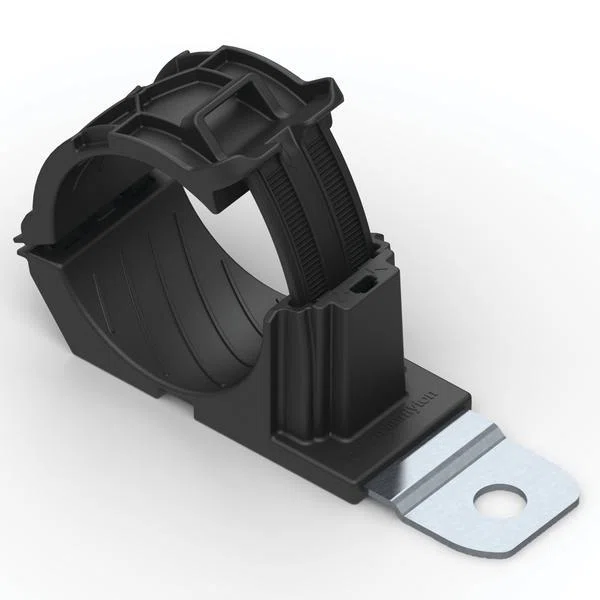RCD180SM6 D Series UV-Resistant Ratchet P-Clamp, 36 to 51 mm Dia Bundle Cable, Fastened Mount, Polyamide 6.6/Steel