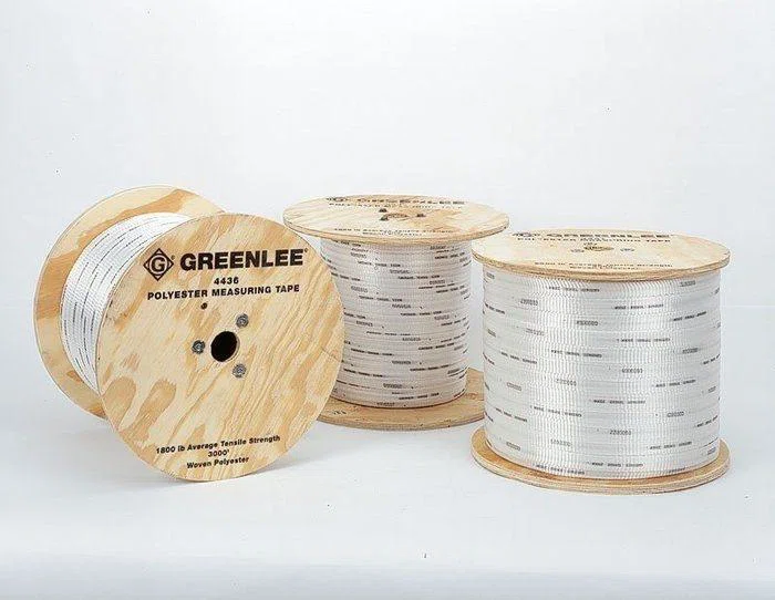 4435 Durable Stretch Resistant Measuring/Cable Pulling Tape, 1250 lb Tensile Strength, 3000 ft L x 1/2 in W, High Strength Polyester