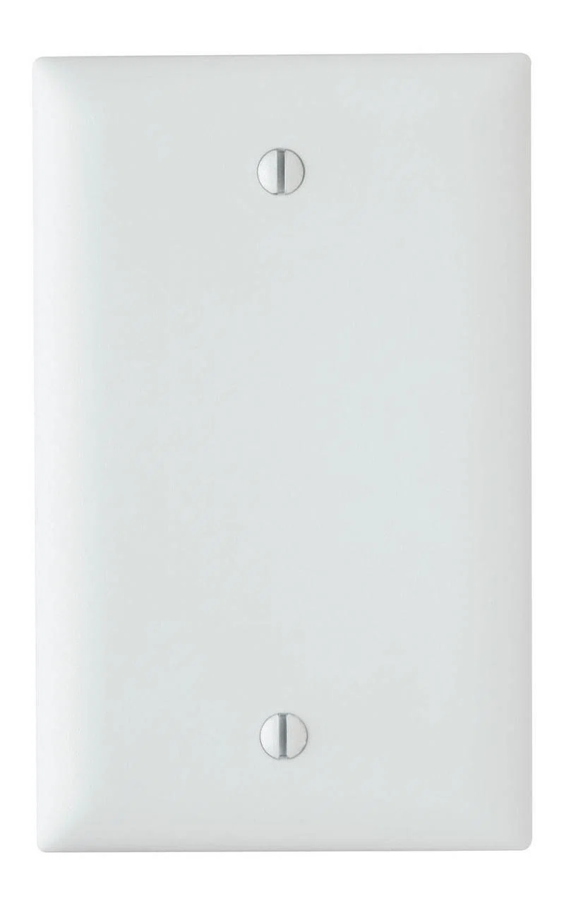 TP13W TradeMaster TP Series Standard Blank Wall Plate, 1 Gangs, 4.7 in, Thermoplastic, White