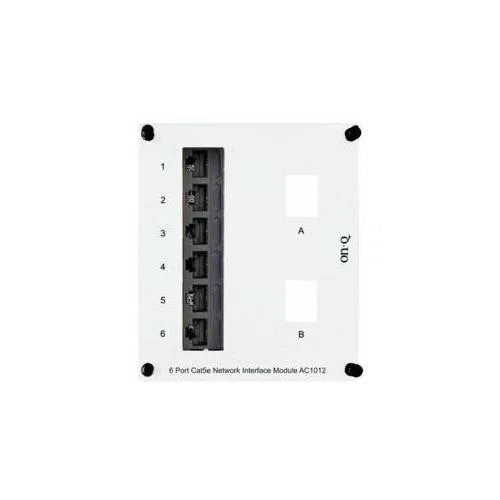 AC1012 Rectangular Network Interface Module, Cat 5e RJ45 Interface, 6 Ports