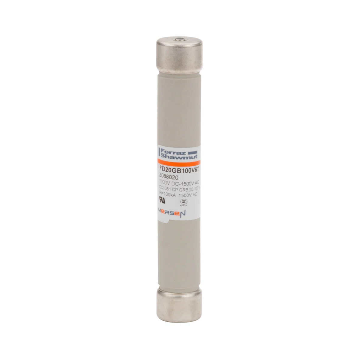 A089493 Protistor gRB High Speed DC Fuse With Striker Indicator, 10 A, 1 kV DC, 100 kA Interrupt, Class: gR, Cylindrical Body
