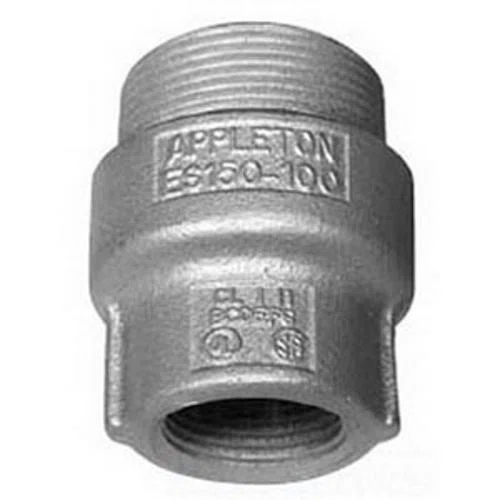 ES10050 Unilets Dust Ignitionproof Explosionproof Sealing Hub, 1 x 1/2 in, For Use With Threaded Rigid Metal and IMC Conduit, Malleable Iron, Tri-Coated