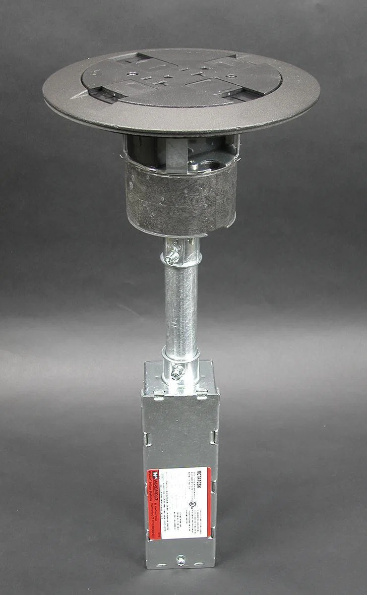 RC7ATCAB RC Series Multi-Service Poke-Through Assembled Unit, 3 in Hole, 2 Gangs, 7 in Cover, 24.5 cu-in Capacity, Steel