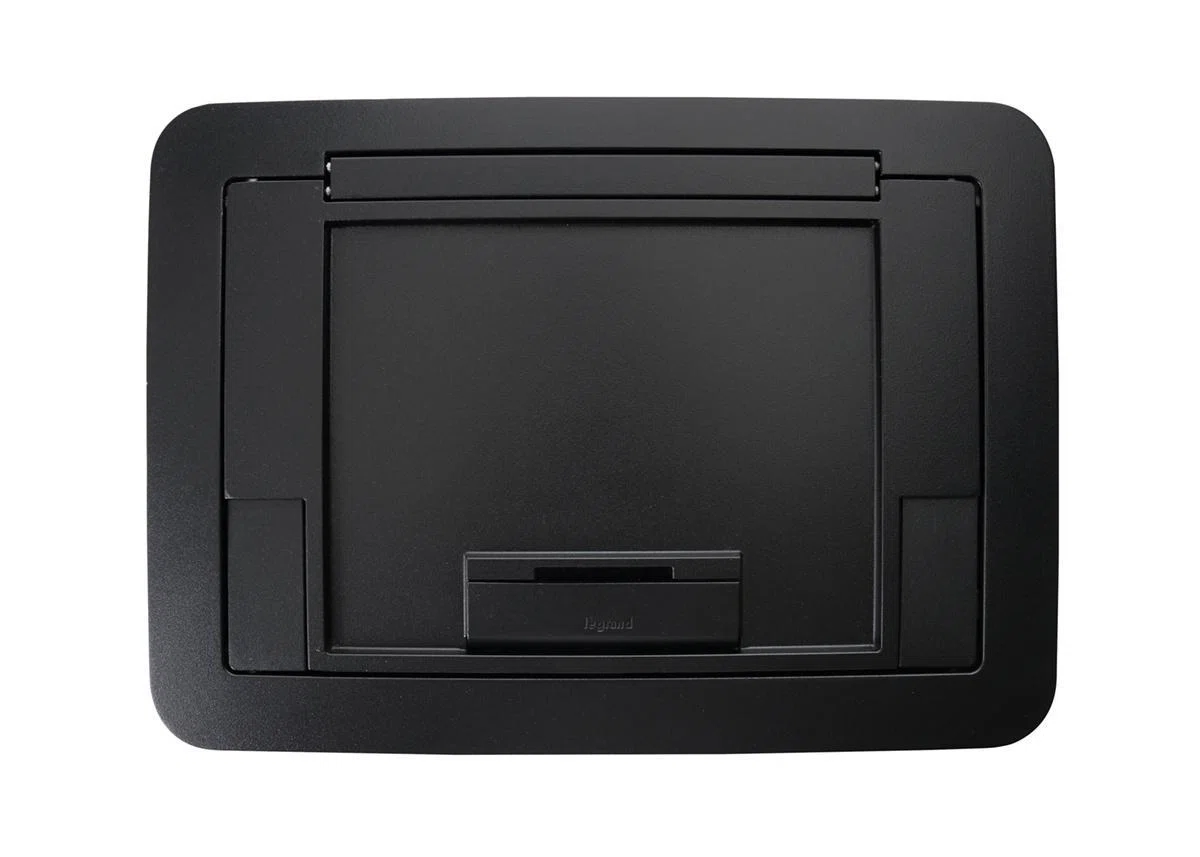 EFB45BTGYTR Low Profile Tamper-Resistant Floor Box Cover With Solid Lid, 13-7/8 in L x 9-15/16 in W x 1-3/16 in D, Die Cast Aluminum