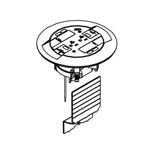 881CTCGY Multi-Service Non-Metallic Floor Box Cover Kit, PVC, 2 Outlets