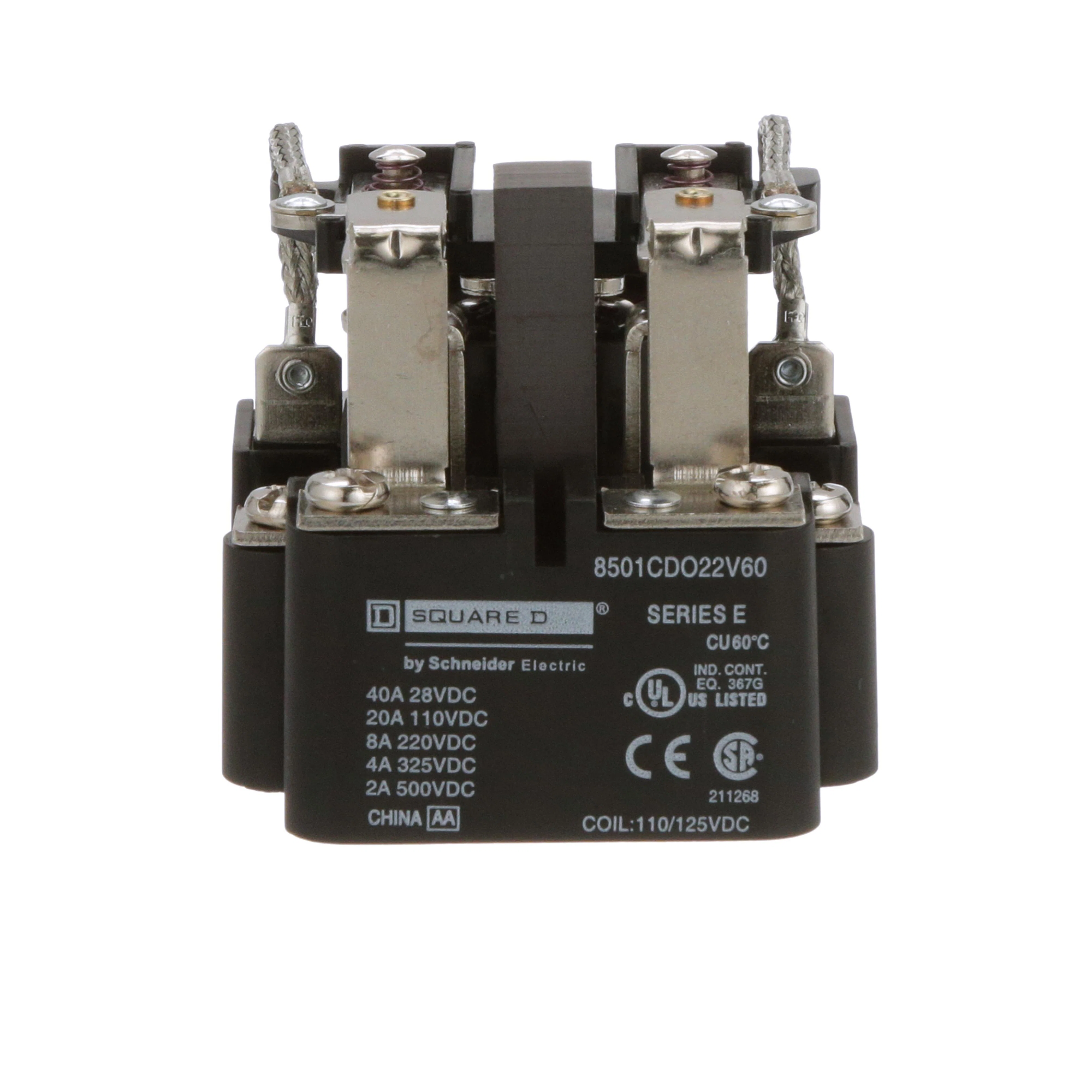 8501CDO22V60 8501C 1-Phase Power Relay, 4 A, 2NO-2NC 2 Form C Contact, 110 V DC V Coil