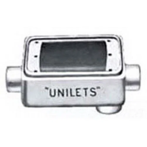 FSCA-1-75 Unilets Type FSCA Heavy Duty Shallow Device Box With Internal Ground Screw, Malleable Iron, 25 cu-in Capacity, 1 Gangs, 3 Outlets, 3 Knockouts, 4.56 in H x 2.81 in W x 2 in D