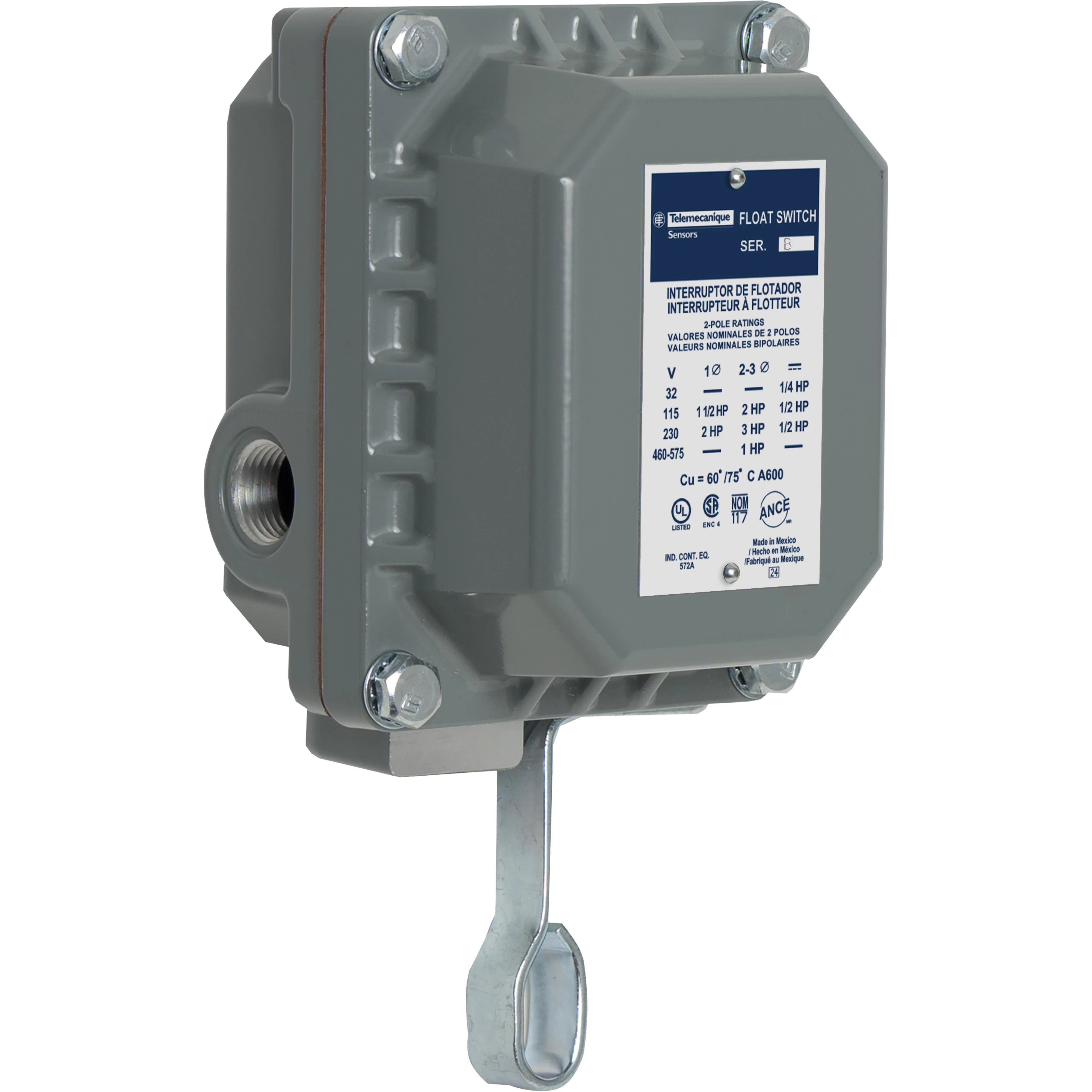 Float switch,  Pumptrol, open tank, NEMA 4, pedestal mounted, 2NC DPST DB contacts