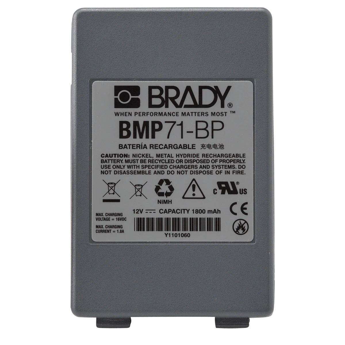 M71-BATT Rechargeable Universal Battery Pack, For Use With BMP71 Label Printer