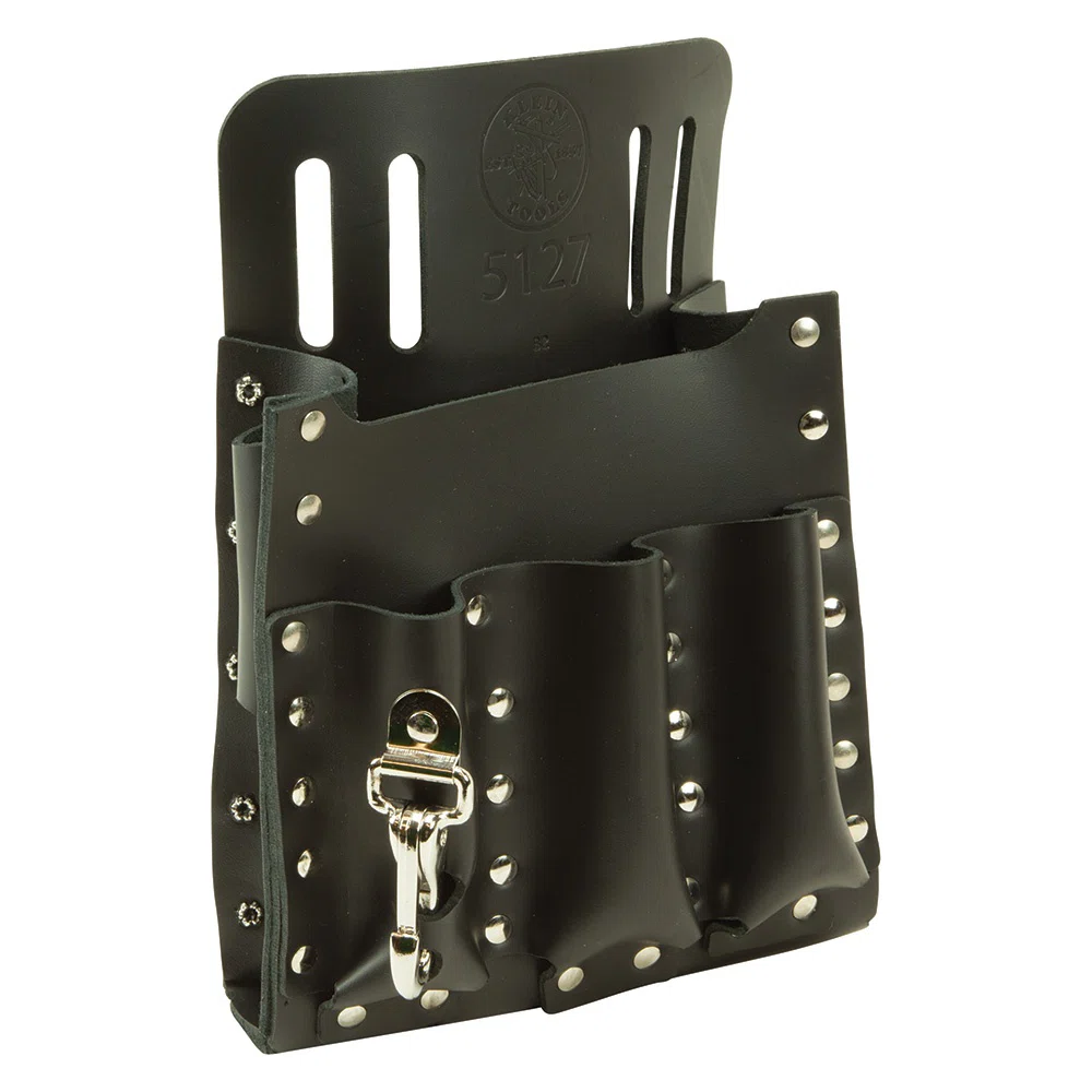 5127 6-Pocket Tool Pouch, Leather, Black