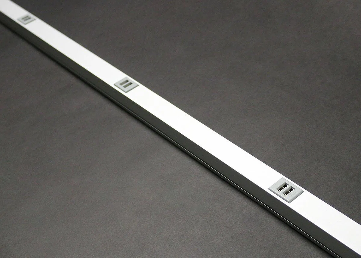 AL20USB512 Plugmold AL2000 Multi-Outlet System, 3/4 in L x 1-9/32 in W, Aluminum