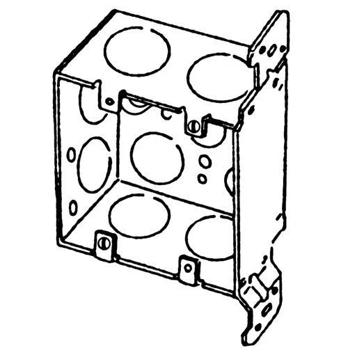 4SJD-1-VB General Purpose Square Box, Steel, 42 cu-in Capacity, (10) Outlets, (10) Knockouts, 4-11/16 in H x 4-11/16 in W x 2-1/8 in D