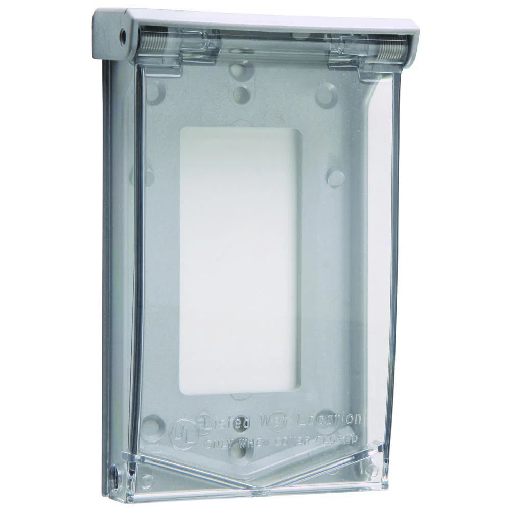 3723 Decorator Weatherproof Cover With Lid, 4.6 in L x 3 in W x 1-1/8 in D, Polycarbonate/Thermoplastic