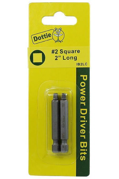 IB2LC 2-Piece Carded Power Bit, #2 Point, 2 in OAL, Steel