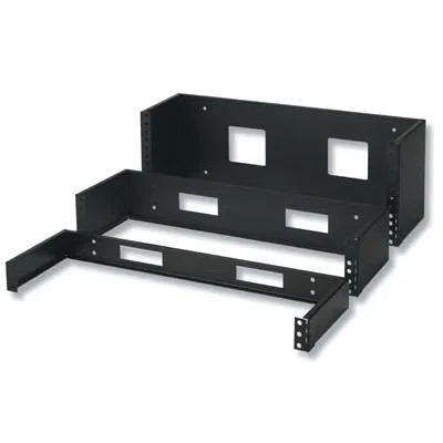 HWB-350 Hinged Mounting Bracket, 3-1/2 in H x 6 in D, Rack Mount, Steel, Black