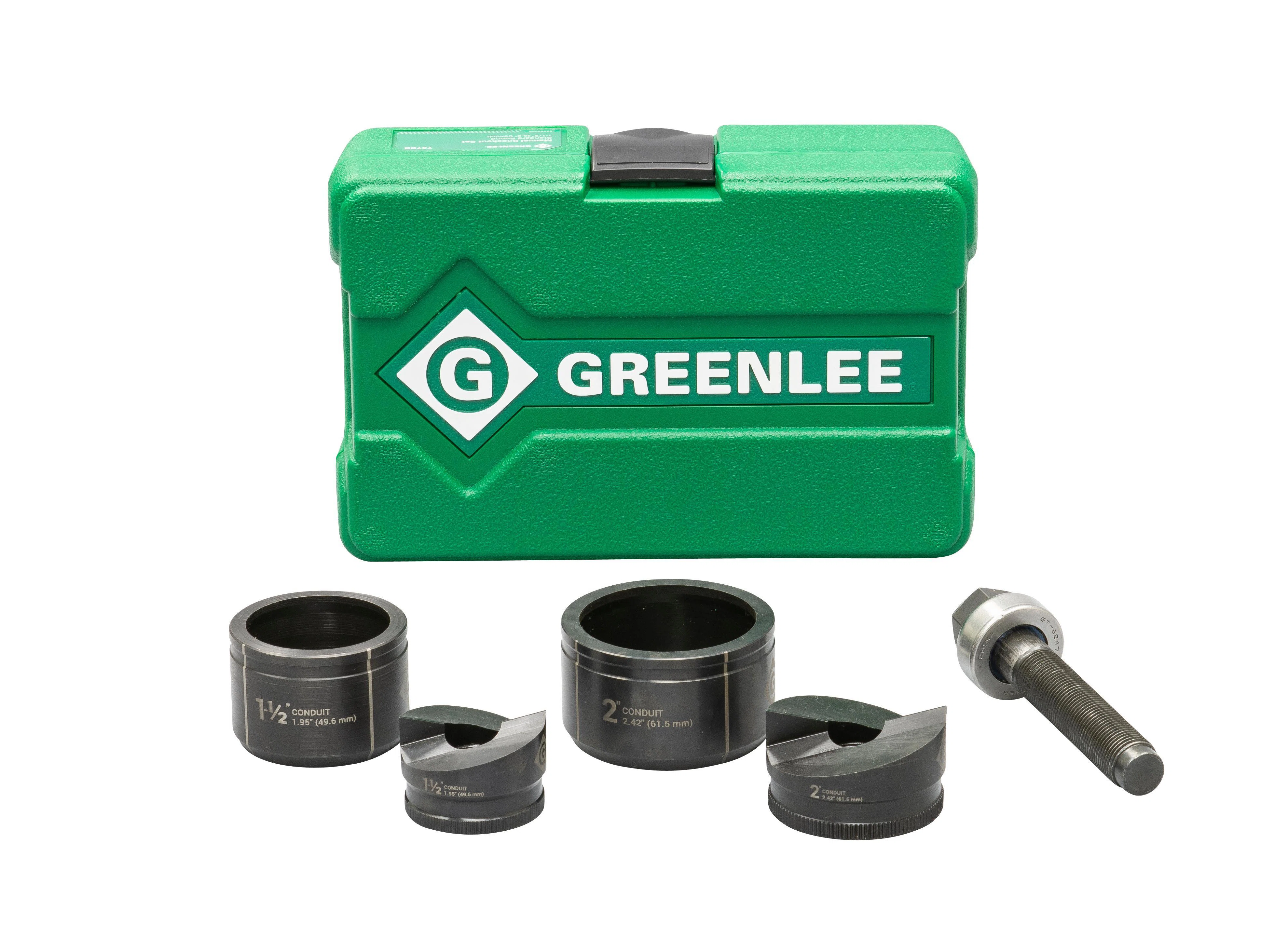 7237BB Slug-Buster Manual Knockout Punch Die Kit, 10 ga Capacity, For Use With Battery Powered, Hydraulic Ratchet Driver and Greenlee KRW-1 High Leverage Ratchet Wrench, 1-1/2 to 2 in Conduit/Pipe, Mild Steel
