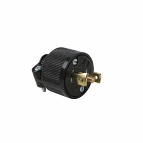 ML3113 Turnlok Midget Locking Plug, 125 VAC, 15 A, 2 Poles, 3 Wires, Black