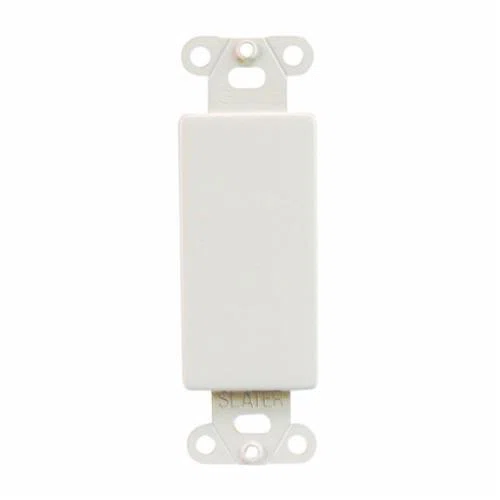 326-LA Vertical Wallplate Insert, Blank Plate, Metal, Light Almond